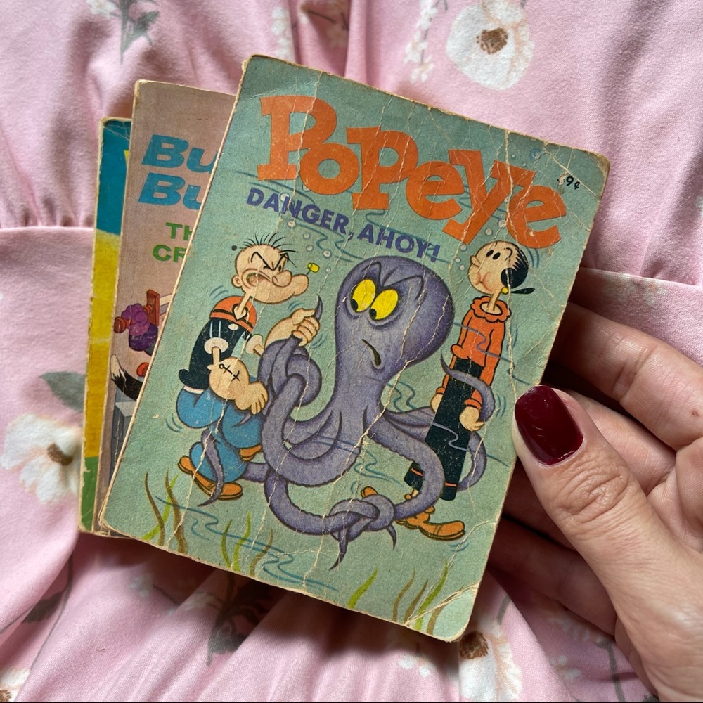 SOLD 3 Vintage Little Big Books Bugs Bunny, Woody Woodpecker, Popeye Looney